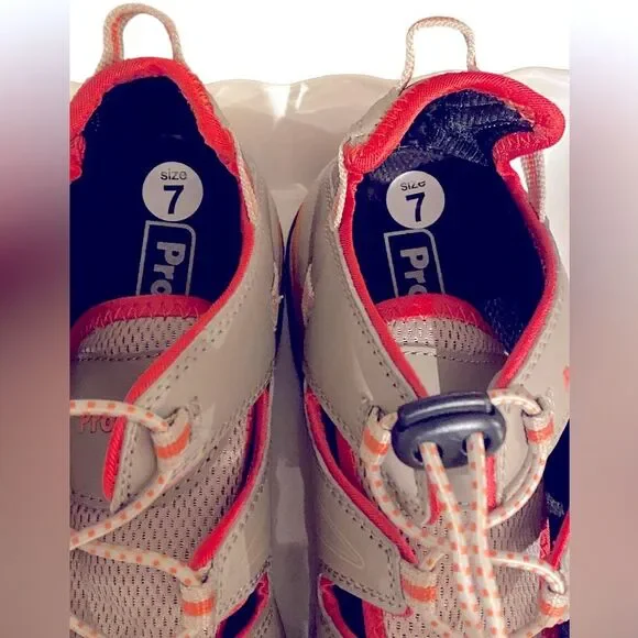 Women’s New Propet Piper beige / coral athleisure breathable tennis shoes size 7 - Picture 6 of 9
